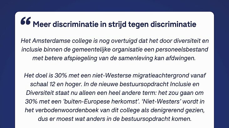 Opiniestuk: 'Meer discriminatie in strijd tegen discriminatie'