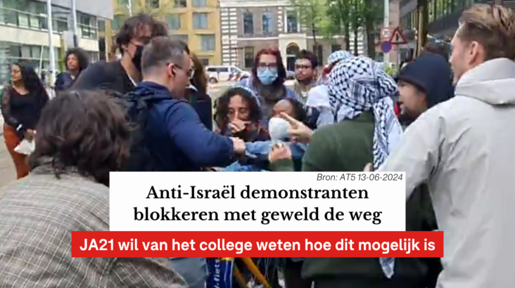 Anti-Israël demonstranten blokkeren met geweld de weg